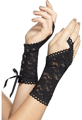 Smiffys Armstulpen aus Spitze, Schwarz