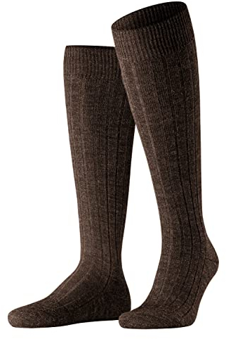 FALKE Herren Kniestrümpfe Teppich Im Schuh M Kh Wolle lang einfarbig 1 Paar, Braun Dark Brown 5450, 39-40