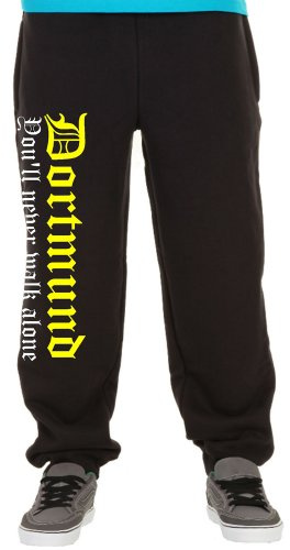 Uglyshirt89 Dortmund Never Walk Alone Jogginghose | Fussball | Schwarz | Zeche | Hose | Herrn | Ruhrgebiet | Männer | Trikot | Westfalen