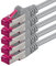 0,25 m - gris - 5 pièces - câble réseau CAT6a (10Gb/s) S-FTP CAT 6a Lankacable - certifié GHMT PIMF 500 MHz Cat5 Cat5e Cat6 Cat6a Cat7 pour switch, routeur, modem, Internet