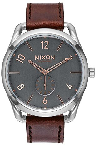 Nixon Unisex Erwachsene Digital Uhr mit Leder Armband A465-2064-00