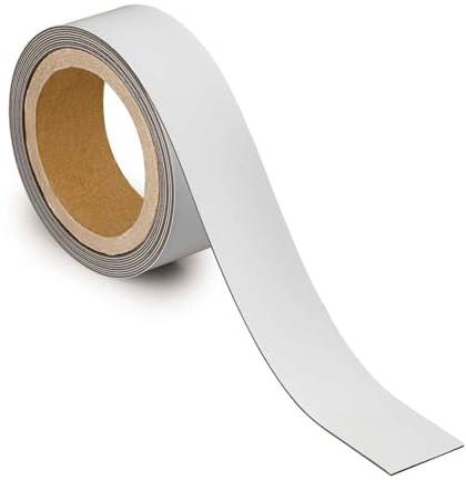 MAUL Kennzeichnungsband weiß haftstark zuschneidbar 3 m | flexibel anpassbar, klare Regalmarkierung, sicherer Halt auf Metall, glatte Schreibfläche