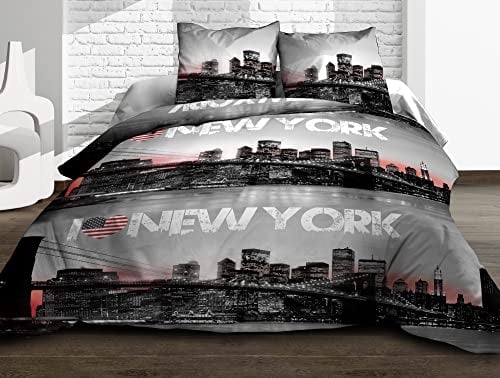 Le linge de Jules Bettbezug, 240 x 260 cm, mit 2 Kissenhüllen, Reine Baumwolle, 57 Fäden, New York