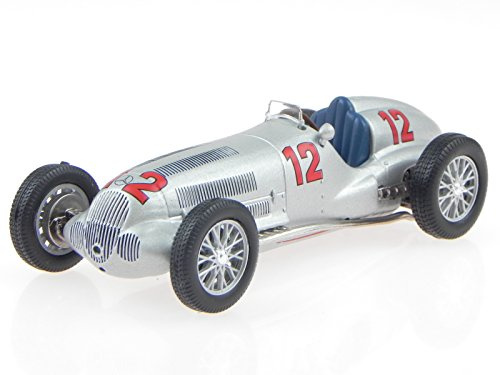 nn Mercedes W125 1937 Silber Nr 12 Modellauto in Vitrine 1:43