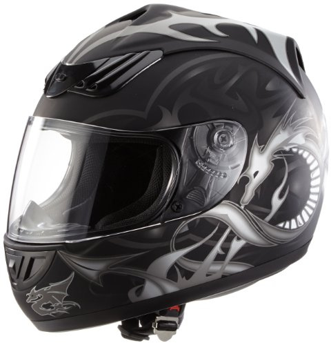 protectWEAR Motorradhelm Drachendesign H-510-11SW - L