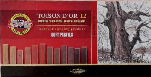 Koh I Noor Pastellkreide 12 Brauntöne Soft Pastels 8592 B