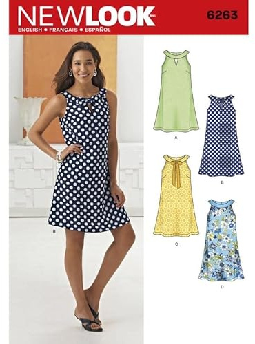 New Look Damen Leicht Schnittmuster 6263 A Line Sommer Kleid