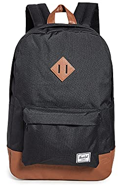 Herschel Heritage, Zaino Unisex Adulto, Black/Tan Synthetic Leather, Taglia unica