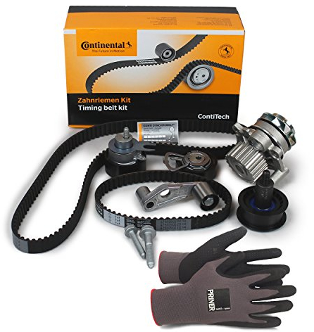 Inspektionspaket Contitech Zahnriemen-Satz CT957K1 + Hochwertiger Wasserpumpe + Priner Montagehandschuhe