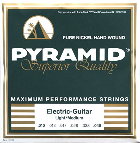 Pyramid Nickel Hand Wound Electric Guitar Strings - Light/Med (10-48), Full Set, D503, German Quality