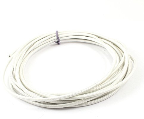 sourcing map Cable de Alta Temperatura, Trenzado de Silicona Flexible, 5 Metros/16,4 Pies, 2 mm2, 230 ℃, Color Blanco