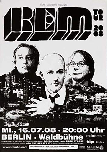 REM - Berlin, Berlin 2008 » Konzertplakat/Premium Poster | Live Konzert Veranstaltung | DIN A1 «