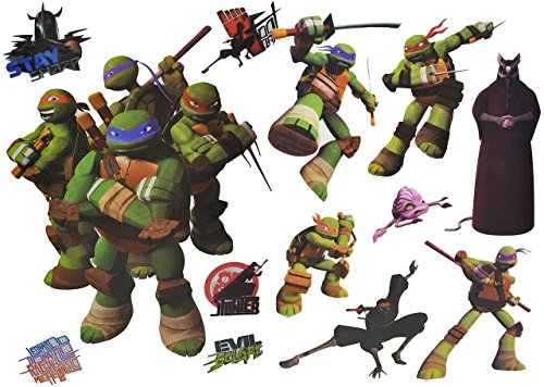 alles-meine.de GmbH 13 TLG. Set: Wandtattoo/Sticker + Fensterbilder - Teenage Mutant Ninja Turtles - Wandsticker Aufkleber für Kinderzimmer - Jungen Hero Comic Schildkröten Kin..
