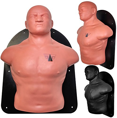 FOX-Fight Muñeco de boxeo con almohadilla para golpear, para colocar en pared, Negro , 76cm Höhe / ca. 53cm Breite