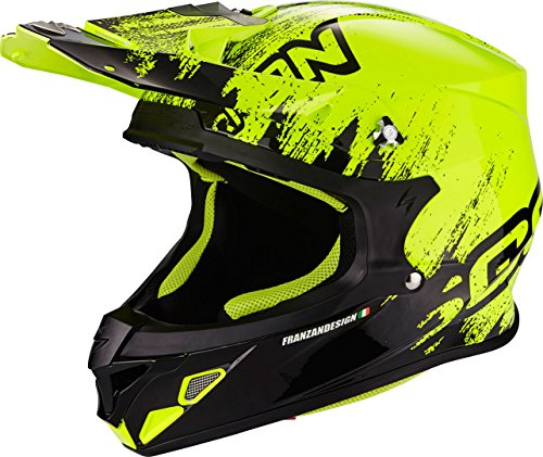 Scorpion VX-21 Air Mudirt Erwachsener Motorradhelm, Neon/Gelb, Groß
