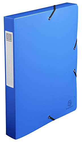 Exacompta Light Blue PP Filing Box Opak A4 Spine 4cm Organise Archive