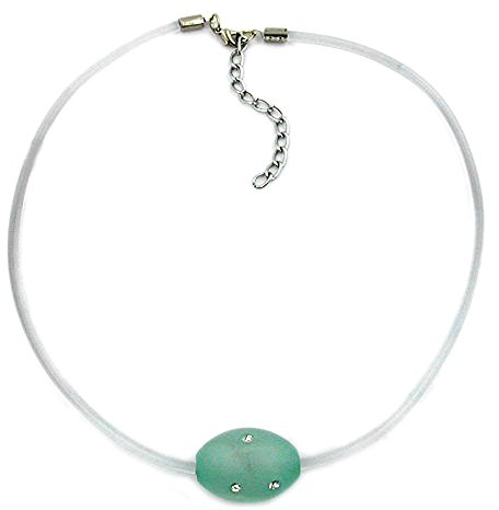 Gallay Collier türkis kristall mattiert Schlauch silber farbig 42 cm