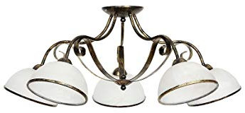 Deckenlampe Deckenleuchte Jugendstil Art Metall Schwarz Gold Antika
