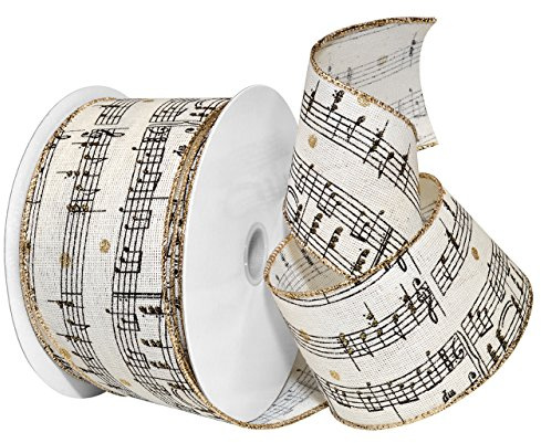 Morex Ribbon Wired Polyester Christmas/Holiday & Winter Themed Ribbon, 2.5 x 20 Yd, Melody (7715.60/20-815)