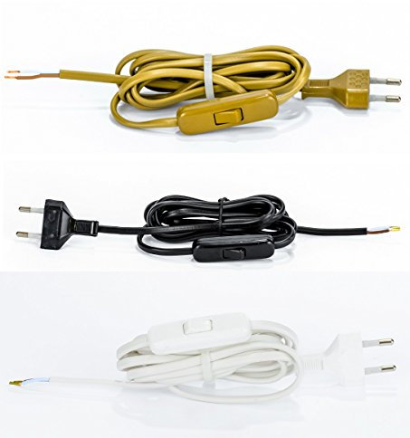 Euro Anschlußleitung Anschluss Leitung 2m Kabel mit Eurostecker mit Schalter