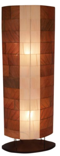 GURU SHOP Stehlampe/Stehleuchte, in Bali Handgemacht aus Naturmaterial, Bananenblätter - Modell Konga, 100x36x18 cm