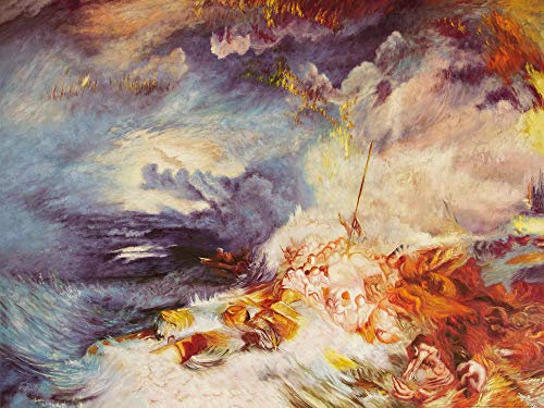 1art1 Joseph William Turner Poster Feuer Auf Dem Meer, 1834 Kunstdruck Bild 80x60 cm