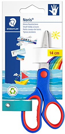 STAEDTLER 965 14 NBK Noris Club Bastelschere, ergonomische Griffzone, gerundete Klingen, hohe Schneidleistung, Länge: 14 cm