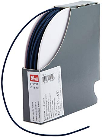 Prym Cordón elástico, color azul marino, 60% ED 40% PES, Ø 2,5 mm | 50 m