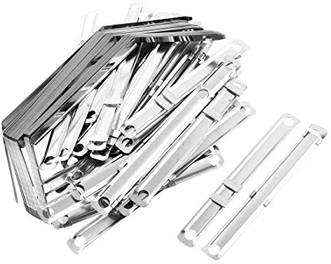 Sourcingmap 50 Packs File Strip Fasteners, 80mm Metal Prong Paper Fasteners Office Paper File Clip Folder Accessories