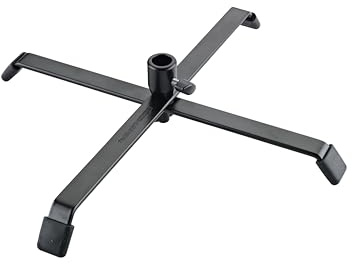 K&M Konig & Meyer 17720.000.55 Foldable Floor Stand For Spot Flood/PAR Lights | Cross Brace Legs | Stable Non-Slip Feet | Base Folds Flat For Easy Storage/Travel | German Made | Black