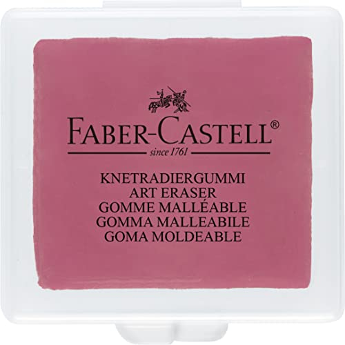 FABER-CASTELL 127321 - Knetradiergummi Art Eraser, in Kunststoffbox, 1 Stück, gelb, rot, blau sortiert