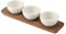 Villeroy & Boch – Artesano Set de Cuencos Juego de 4 Blanco, Bols de Porcelana, Vajilla, Cuencos para Salsas, Salseras de Porcelana, Madera de Acacia, Premium Porcelain