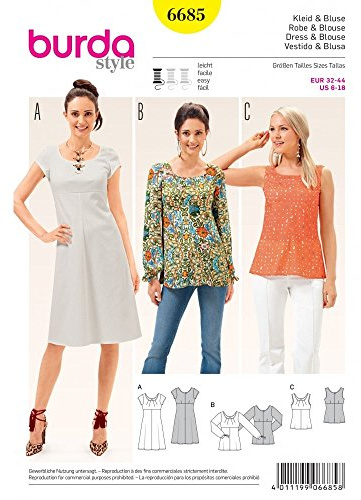 Burda Style Sewing Pattern B6685 Misses' Dress & Blouse