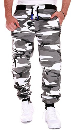 RMK Herren Hose Jogginghose Trainingshose Fitnesshose H.02H.02 Camouflage Hell L
