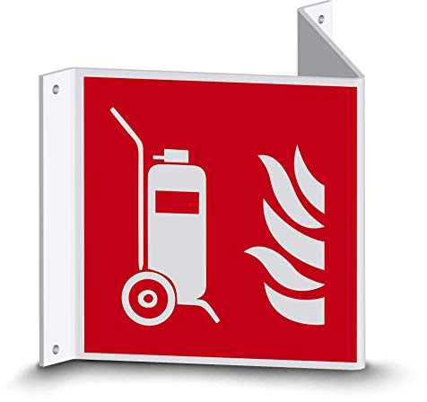 Brandschutzzeichen - Fahrbarer Feuerlöscher (F009) - Nasenschild - 20 cm