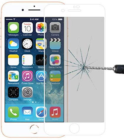 Replacement Screen Protector Mobile Phone Anti-scratch 9H 10D Full Screen Cover Film Privacy Anti-glare Tempered Glass Film Screen Protector for iPhone 8 Plus & 7 Plus Smartphone (Color : White)
