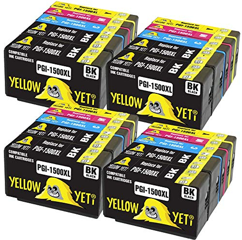 YELLOW YETI Ersatz für Canon PGI-1500XL PGI-1500 XL Druckerpatronen kompatibel für Canon MAXIFY MB2050 MB2350 MB2750 MB2150 MB2155 MB2755 (8 Schwarz + 4 Cyan + 4 Magenta + 4 Gelb)