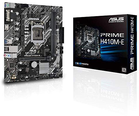 ASUS PRIME H410M-E Carte mère Intel H410 LGA 1200 micro ATX (M.2, DDR4 2933MHz, HDMI, D-Sub, USB 3.2 Gen 1, SATA 6 Gbps, COM)