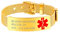 Bandmax 18k vergoldet personalisiert Medical Alert Armband verstellbar Identifizierung Schildarmband mit Gürtel Schnalle SOS ICE Notfall Schmuck Accessoire für für Patienten Epilepsie Allergien
