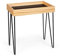 Besoa Little Lyon Mesita de Centro - Mesita de café, Diseño Moderno, Bandeja extraíble de melamina/MDF, Borde de Chapa de Roble, Marco de Acero, Capacidad máxima de Carga: 50 kg, Marrón