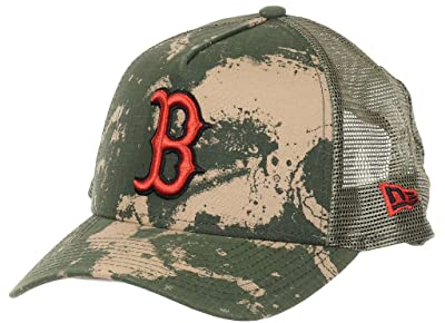 New Era Boston Red Sox Frame A-Frame Adjustable Trucker Cap MLB Spraycamo Ripstop - One-Size
