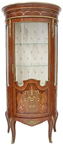 Casa Padrino Barock Glas Vitrine Vitrinenschrank 80 x H 175 cm - Barock Möbel - Vitrinenschrank - Wohnzimmerschrank Schrank Mahagoni