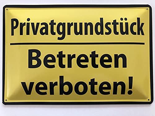 Metall Schild 20x30cm Privatgrundstück betreten verboten Blechschild