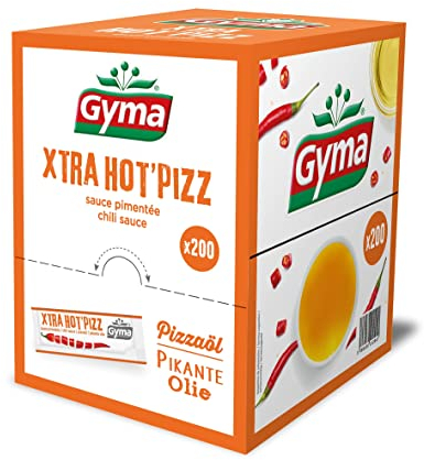 Gyma Boite Distributrice Sauce Pimentée pour Pizza, Blanc/Orange, 200 Unités