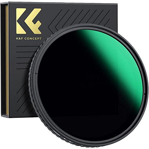 K&F Concept ND8-128 5 Gear Adjustable Neutral Density Camera Lens 3 to 7 f-stops Variable ND Filter NO Spot X Black MRC 18-Layer (77MM)