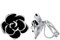 Vissen Boucles D'oreilles Rose Fleur Noir Clip Femme Plaqué Platine Clip Oreille Non Percées Bijoux Femmes