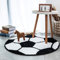 Kinderteppich Rund, Flauschige Weiche Waschbare Matten, Stuhl Matte Boden, Kindermatte fürs Kinderzimmer Wohnzimmer, Grösse: 120 cm Rund, Fußball