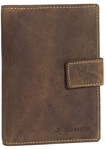 Ledershop24 Geschenkset - RFID & NFC Leder Brieftasche Geldbörse Geldbeutel Portemonnaie Reisepass Impfpass Ausweismappe Kartenetui Führerschein Farbe Braun 5494