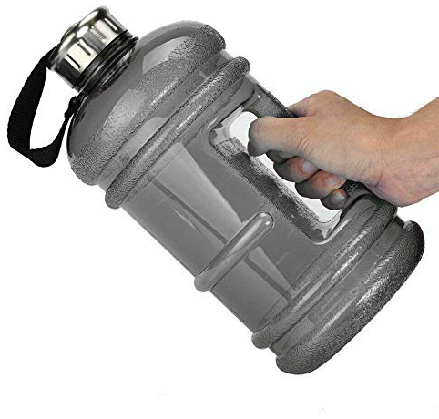 New Jumbo 2.2 Litre Sports and Gym Water Bottle with Time Markings Extremely Durable BPA Free Ideal Bottles for Gym Dieting Bodybuilding Outdoor Sports Hiking Cycling Office and Fitness (Grey)