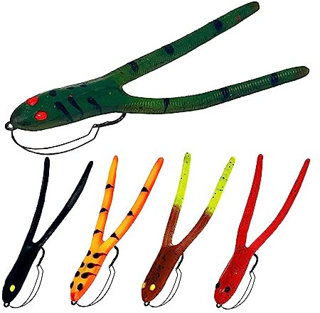 Delong Lures 4.5 Weedless TwinTail - Bass Fishing Lure for Bass Fishing, Crappie Fishing, Pike Fishing, Frog Fishing Lure Fishing Tackle Fishing Gear (Variety Pack)